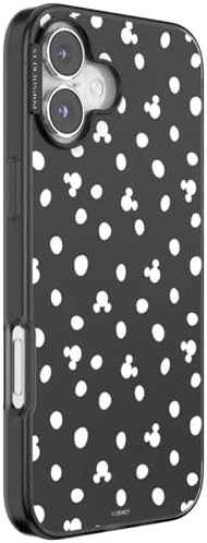 image:imagePopSockets iPhone 16 Plus Phone Case with MagSafe Wireless Charging Compatible Disney Mickey Polka Dot Black
