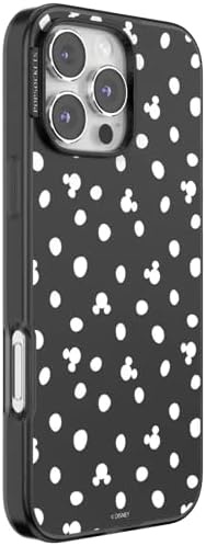 image:imagePopSockets iPhone 16 Pro Max Phone Case with MagSafe Wireless Charging Compatible Disney Mickey Polka Dot Black
