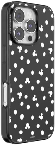 image:imagePopSockets iPhone 16 Pro Phone Case with MagSafe Wireless Charging Compatible Disney Mickey Polka Dot Black