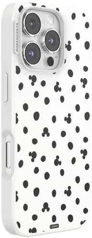 image:imagePopSockets iPhone 16 Pro Phone Case with MagSafe Wireless Charging Compatible Disney Mickey Polka Dot White