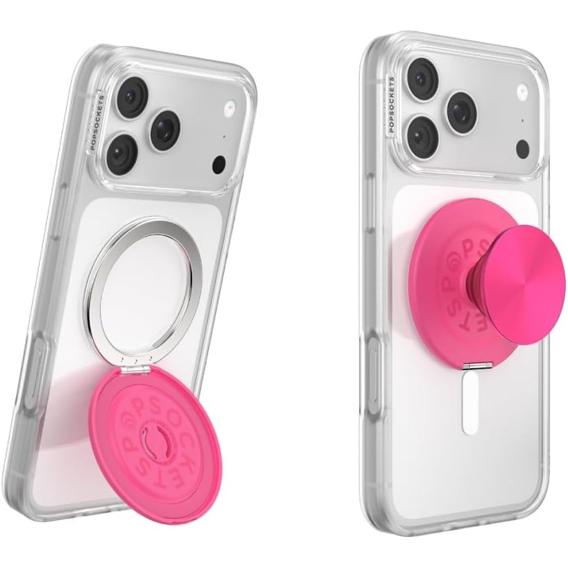image:imagePopSockets KickOut Grip for MagSafe Adjustable Kickstand for Portrait or Landscape Magnetic Stand Hot Pink  Fuchsia