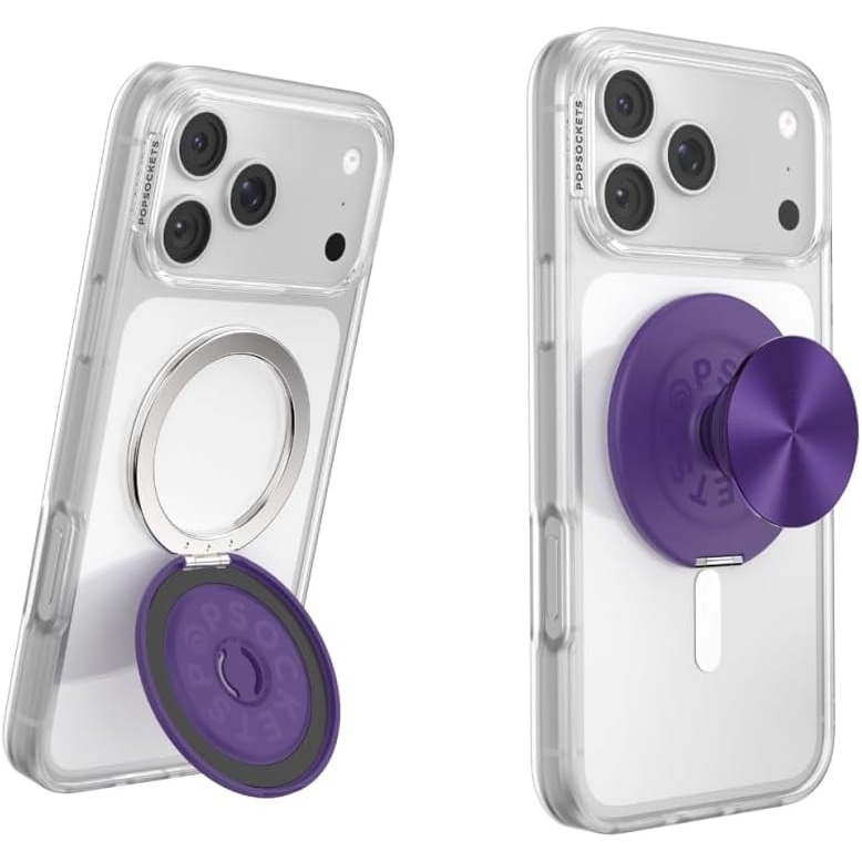 image:imagePopSockets KickOut Grip for MagSafe Adjustable Kickstand for Portrait or Landscape Magnetic Stand Metal  Purple