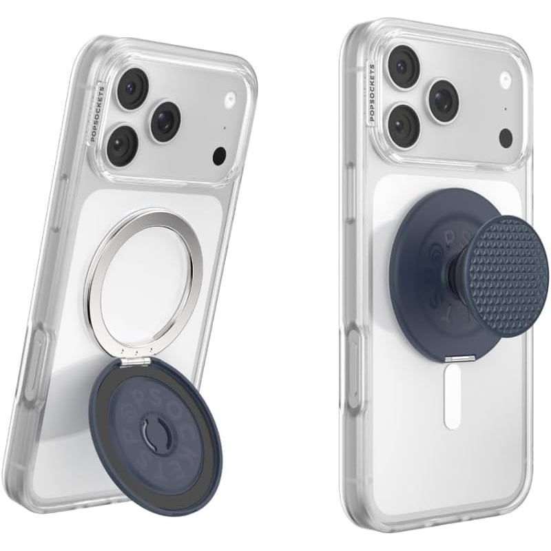image:imagePopSockets KickOut Grip for MagSafe Adjustable Kickstand for Portrait or Landscape Magnetic Stand Navy Blue  Knurl Navy
