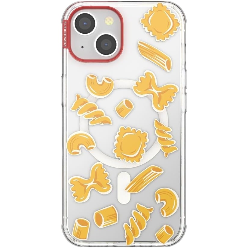image:imagePopSockets iPhone 16 Phone Case with MagSafe Wireless Charging Compatible Checkered Blush GinghamPasta Pasta