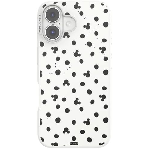 image:imagePopSockets iPhone 16 Phone Case with MagSafe Wireless Charging Compatible Disney  Mickey Polka Dot White