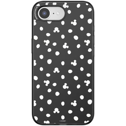 image:imagePopSockets iPhone 16E Phone Case with MagSafe Wireless Charging Compatible Disney  Mickey Polka Dot Black