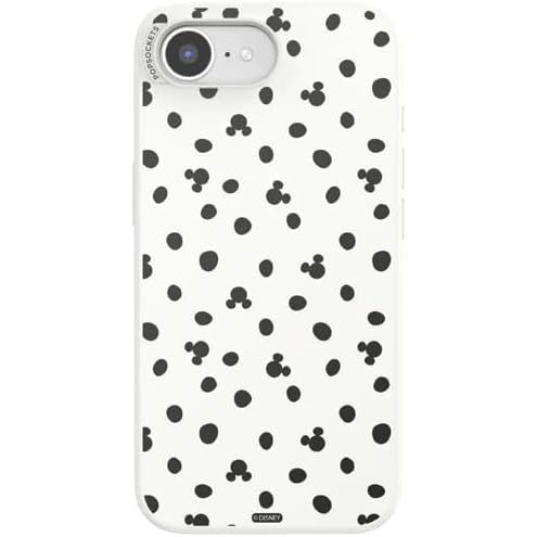 image:imagePopSockets iPhone 16E Phone Case with MagSafe Wireless Charging Compatible Disney Mickey Polka Dot White
