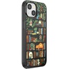 PopSockets iPhone 16 Phone Case with MagSafe, Wireless Charging Compatible, Bookish – Spooky Book Club Smoke(Storied Shelves)