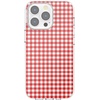 PopSockets iPhone 16 Phone Case with MagSafe, Wireless Charging Compatible, Checkered – Blush Gingham(Red Gingham)