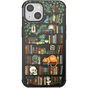 PopSockets iPhone 16 Phone Case with MagSafe, Wireless Charging Compatible, Bookish – Spooky Book Club Smoke(Storied Shelves)