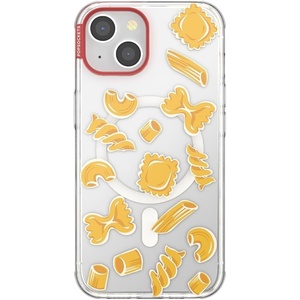 PopSockets iPhone 16 Phone Case with MagSafe, Wireless Charging Compatible, Checkered – Blush Gingham(Pasta Pasta)